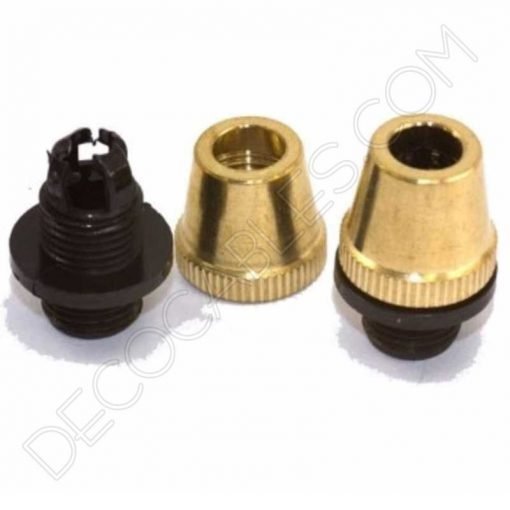 Presa cables metálicos en color dorado