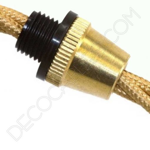 Presa cables metálicos en color dorado