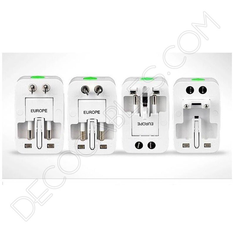 Adaptador enchufe universal de viaje con fusible de seguridad Adaptador enchufe universal de viaje con fusible de seguridad