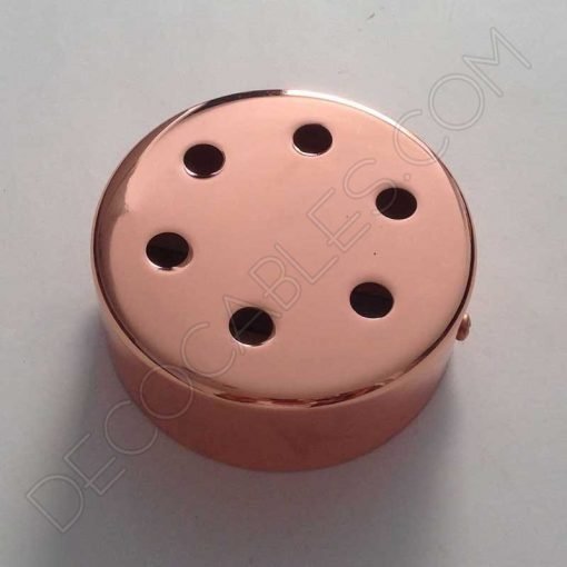 Soporte de techo para lámpara ancho 5, 6 y 8 orificios (cobre) 4 Soporte florón de techo para lámpara cobre de 6 salidas