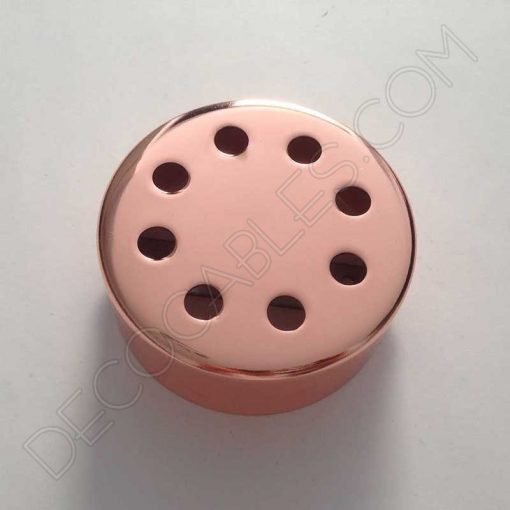 Soporte de techo para lámpara ancho 5, 6 y 8 orificios (cobre) 7 Soporte florón de techo para lámpara cobre de 8 salidas