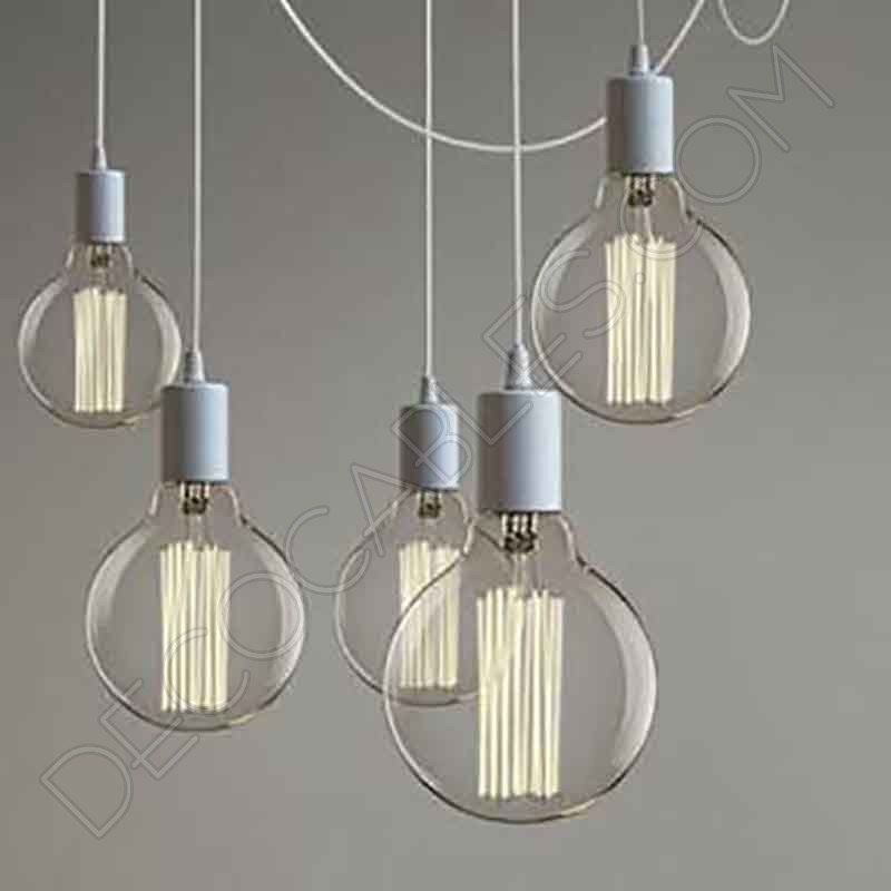 Lámpara araña de techo de color blanca de 10 brazos Lámpara araña de techo de color blanca de 10 brazos