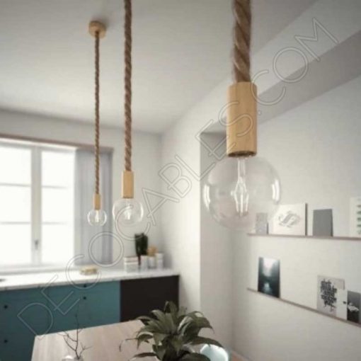 Cable eléctrico trenzado soga de cuerda de cáñamo