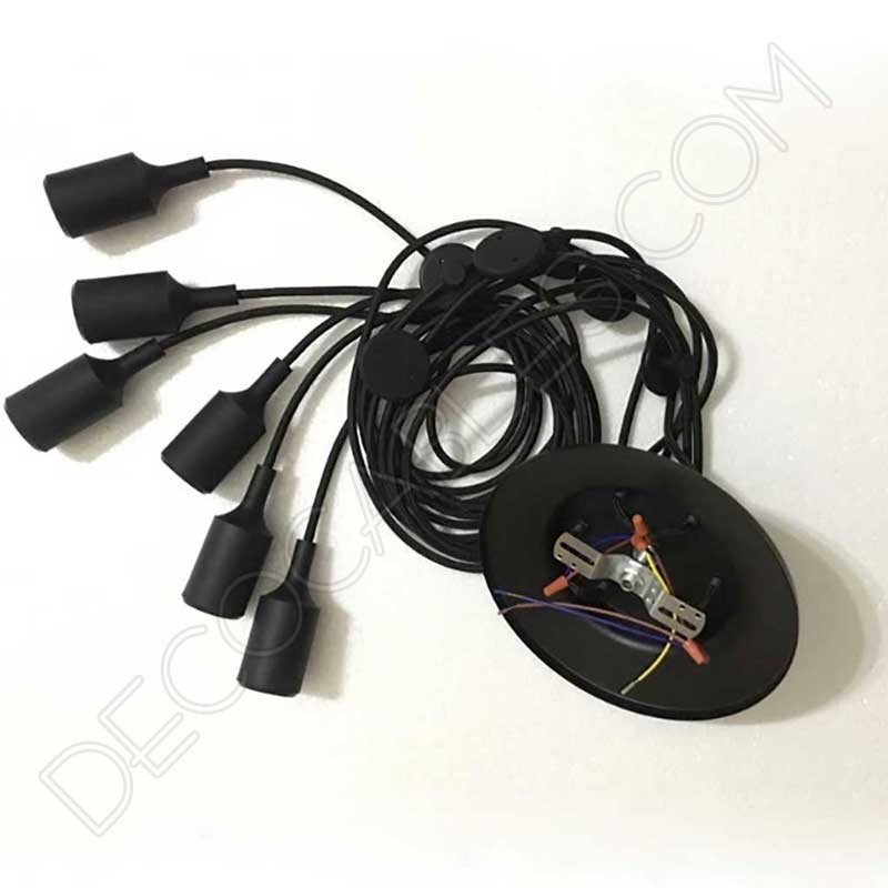 Lámpara araña de silicona color negro Lámpara araña de silicona color negro