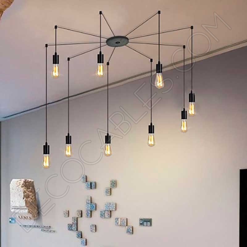 Gancho de techo y pared para cables en color negro Gancho de techo y pared para cables en color negro