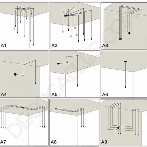 Gancho de techo para cable (gris perla) 8 Gancho de techo y pared para cables en color negro