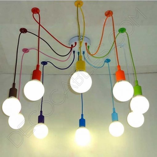 Lámpara araña de silicona multicolor