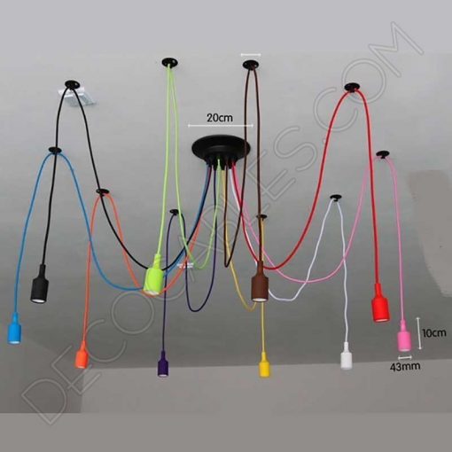 Lámpara araña de silicona multicolor