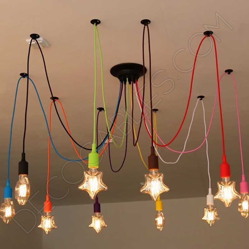 Lámpara araña de silicona multicolor Lámpara araña de silicona multicolor