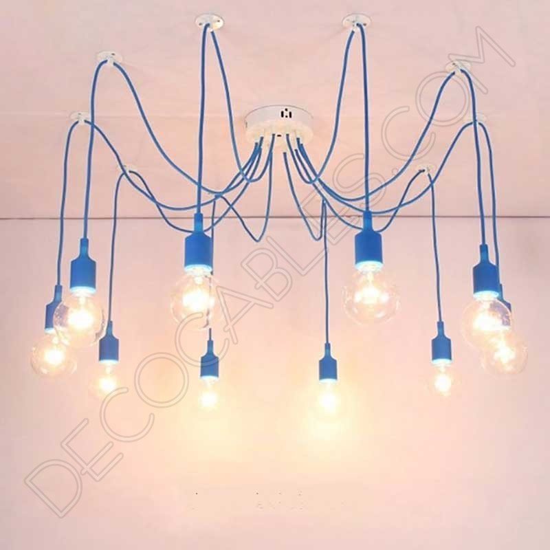 Lámpara araña de silicona azul Lámpara araña de silicona azul