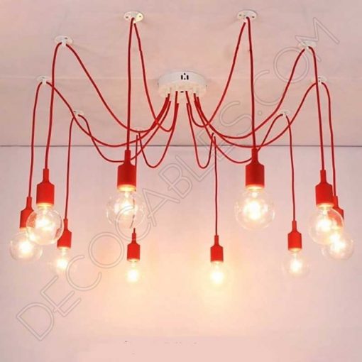 Lámpara araña de silicona roja