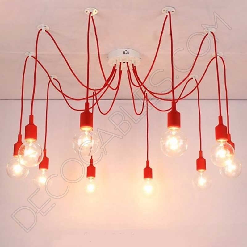 Lámpara araña de silicona roja Lámpara araña de silicona roja