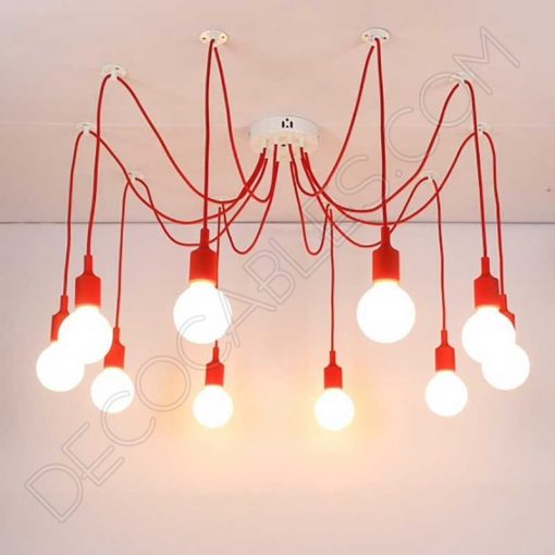 Lámpara araña de silicona roja