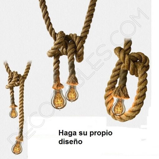 Lámpara colgante de cuerda trenzada 9 Lámpara colgante de cuerda de soga