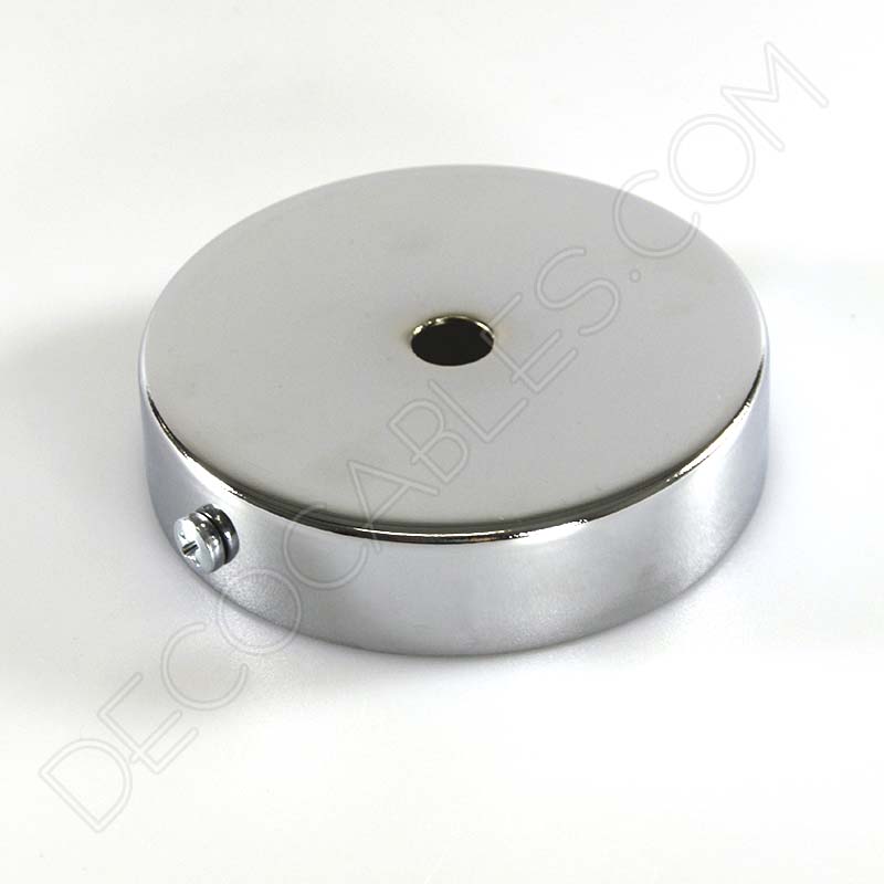 Soporte florón de techo para lámpara de 1 salida cromado Soporte florón de techo para lámpara de 1 salida cromado