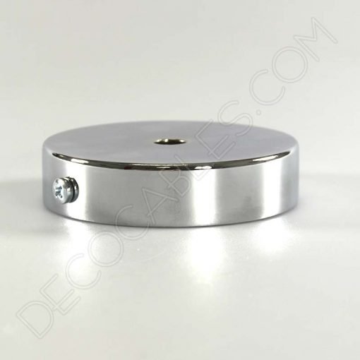 Soporte metálico para lámpara 1 orificio (diámetro 8 cm) 16 Soporte florón de techo para lámpara de 1 salida cromado