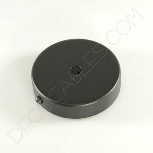 Soporte metálico para lámpara 1 orificio (diámetro 8 cm) 23 Soporte florón de techo para lámpara de 1 salida color negro