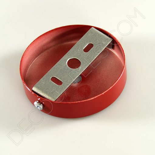 Soporte metálico para lámpara 1 orificio (diámetro 8 cm) 11 Soporte florón de techo para lámpara de 1 salida color rojo
