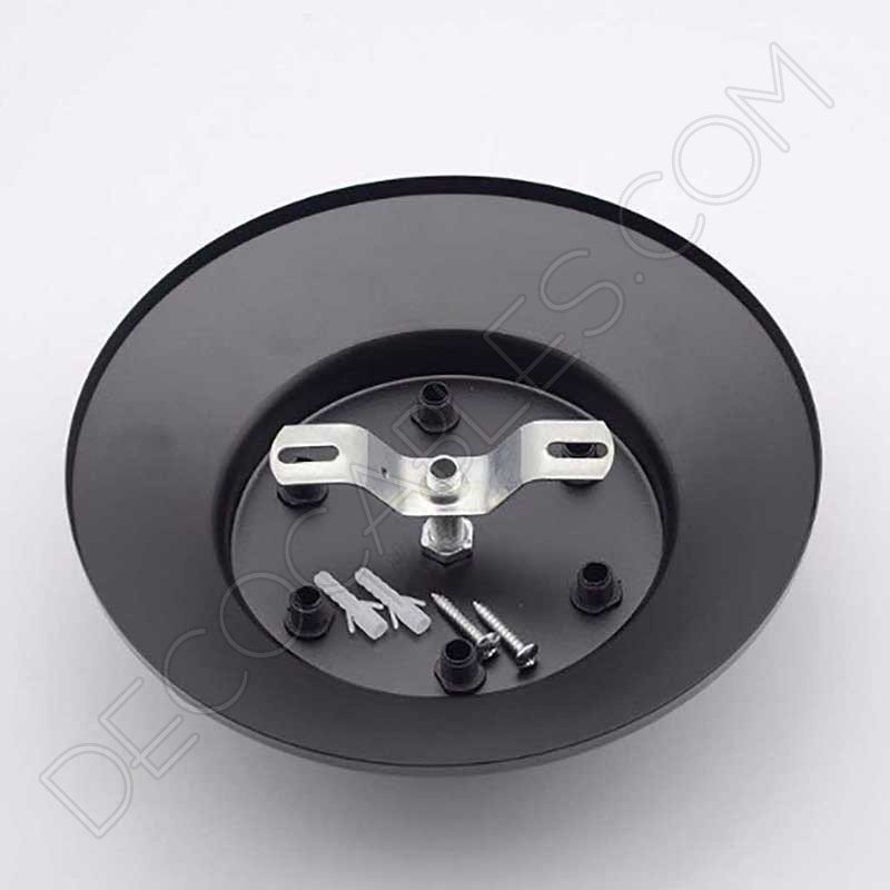 Soporte florón de techo para lámpara negro de 8 salidas Soporte florón de techo para lámpara negro de 8 salidas