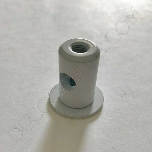Aislante metálico para sujeción de cables de color blanco