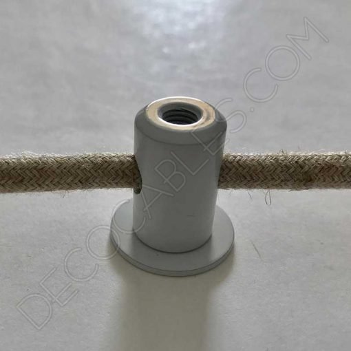 Aislante metálico para sujeción de cables de color blanco