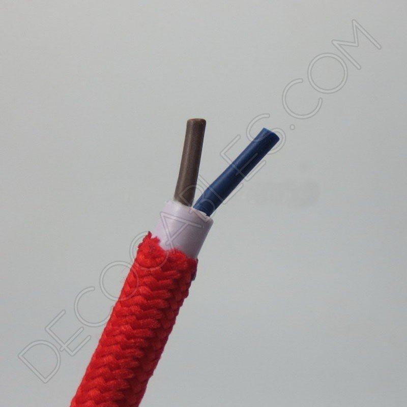 Cable eléctrico redondo de tela de color rojo Cable eléctrico redondo de tela de color rojo