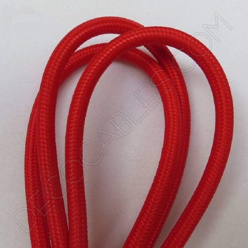 Cable eléctrico redondo de tela de color rojo Cable eléctrico redondo de tela de color rojo