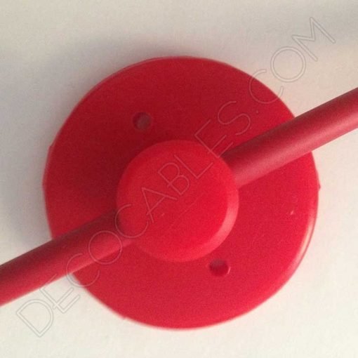 Sujeción de silicona para cables en color rojo