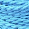Cable eléctrico trenzado seda azul turquesa