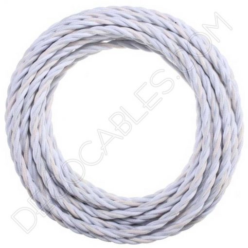 Cable trenzado seda (Blanco) 2x1,5mm 3 Cable eléctrico trenzado seda blanco