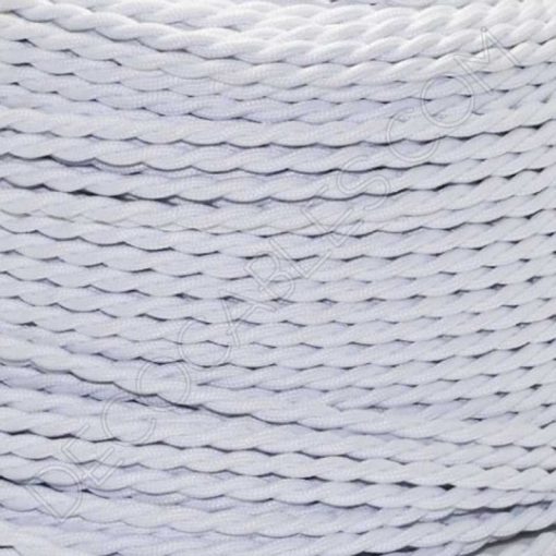 Cable eléctrico trenzado seda blanco