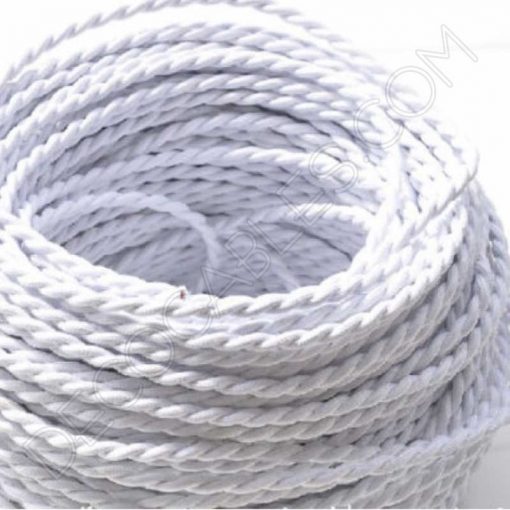 Decocables. Tienda de cables, de bombillas y de lámparas 28 Cable eléctrico trenzado seda blanco