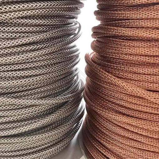 Cable eléctrico forrado de malla metálica 2x0.75 (Plata) 4 Cable malla metálica plata y cobre