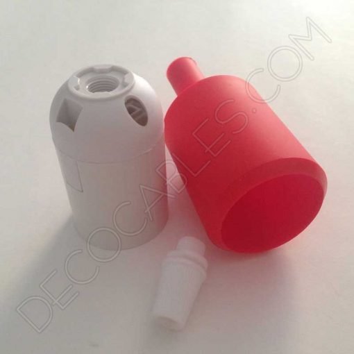 Portalámpara de silicona color rojo