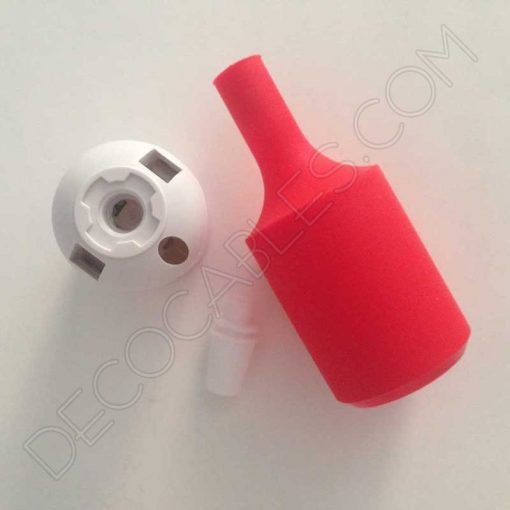 Portalámpara de silicona color rojo