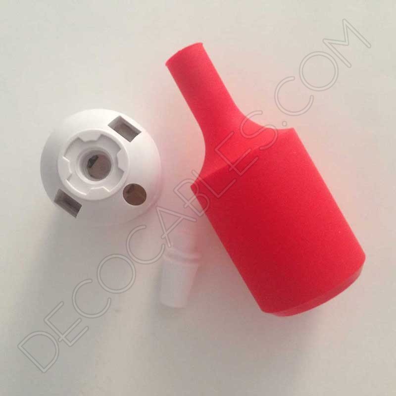 Portalámpara de silicona color rojo Portalámpara de silicona color rojo