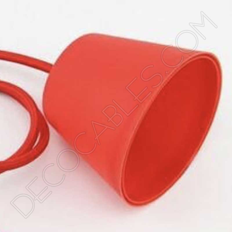 Florón de silicona para lámpara color rojo Florón de silicona para lámpara color rojo