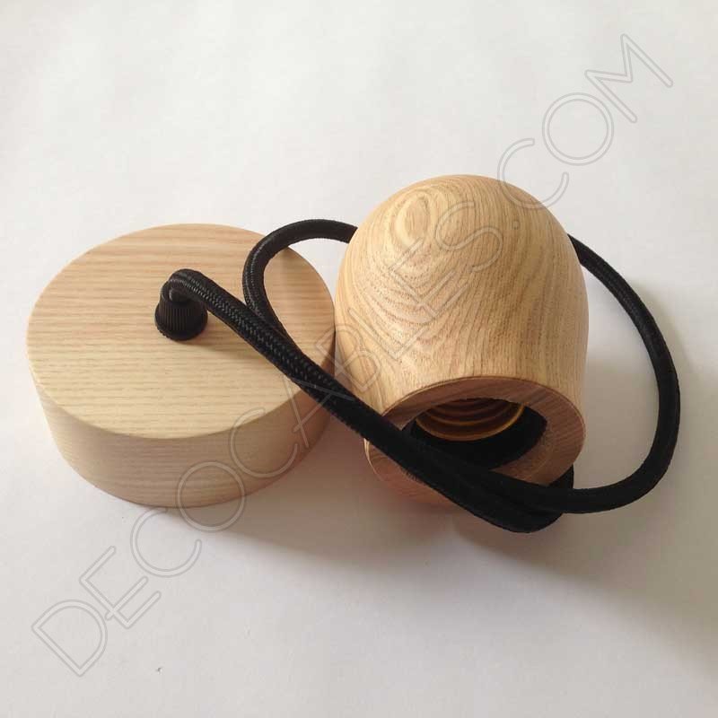 Lámpara colgante de madera modelo bellota Lámpara colgante de madera modelo bellota