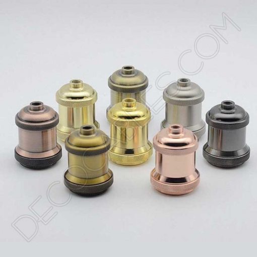 Portalámparas vintage metálico para pantalla serie Oro varios colores