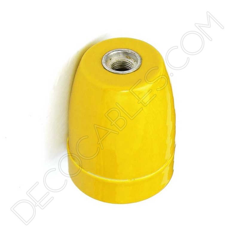 Portalámparas de cerámica en color amarillo Portalámparas de cerámica en color amarillo