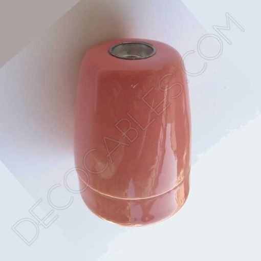 Portalámparas cerámico E27 (Varios colores) 24 Portalámparas de cerámica color salmón