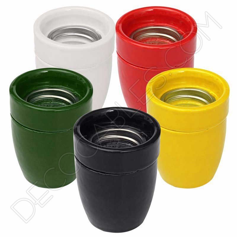 Portaláamparas de cerámica en varios colores Portalámparas de cerámica en varios colores