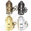 Portalámparas de latón con interruptor de cadena (varios colores) 12 Portalámparas de latón con cadena interruptor varios colores