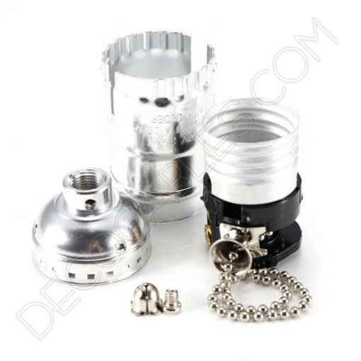 Portalámparas de latón con interruptor de cadena (varios colores) 9 Portalámparas de latón con cadena interruptor color cromo