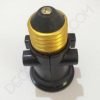 Portalámparas doble enchufe con casquillo E27 negro 6 Portalámparas doble enchufe conexión casquillo E27