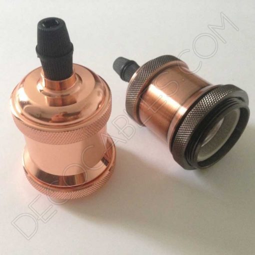 Portalámparas vintage metálico serie Oro 2 Portalámparas vintage metálico para pantalla serie Oro color cobre viejo