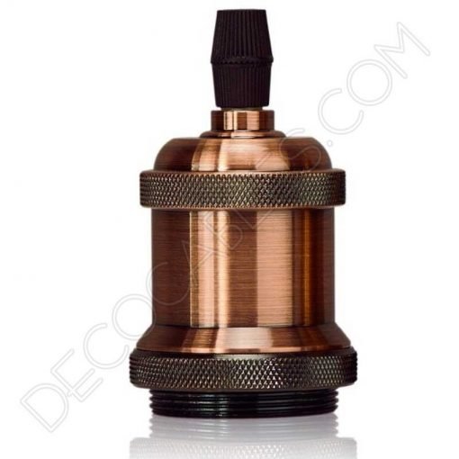 Portalámparas vintage metálico para pantalla serie Oro color cobre viejo