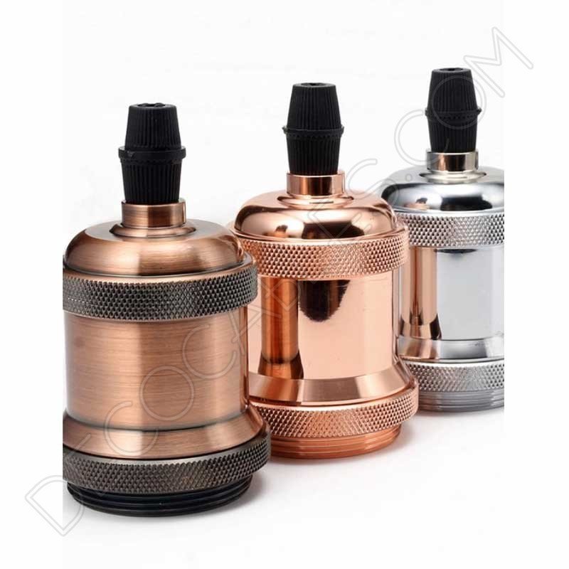 Quiénes Somos 3 Portalámparas vintage metálico para pantalla serie Oro color cobre viejo