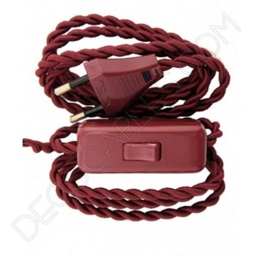 Clavija decorativa para lámparas (varios colores) 14 Pack de clavija e interruptor de paso en color granate