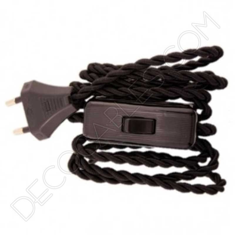 Pack de clavija e interruptor de paso en color marrón Pack de clavija e interruptor de paso en color marrón